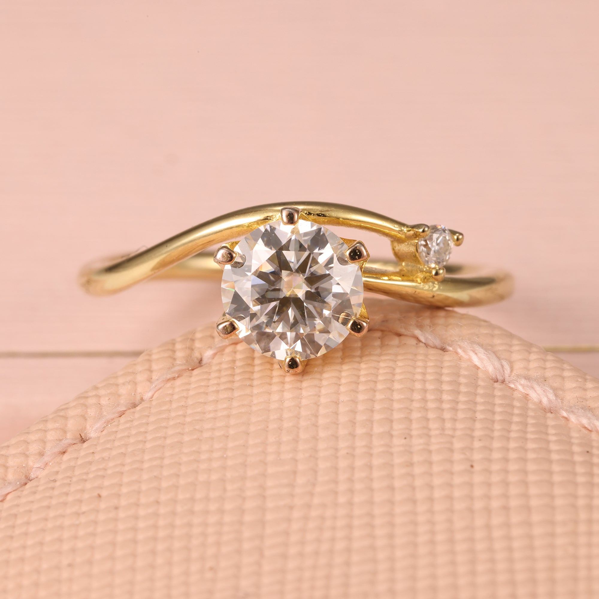 1 CT Round Cut Minimalist engagement rings Moissanite Promise Ring Simple Inspired Cloud Ring