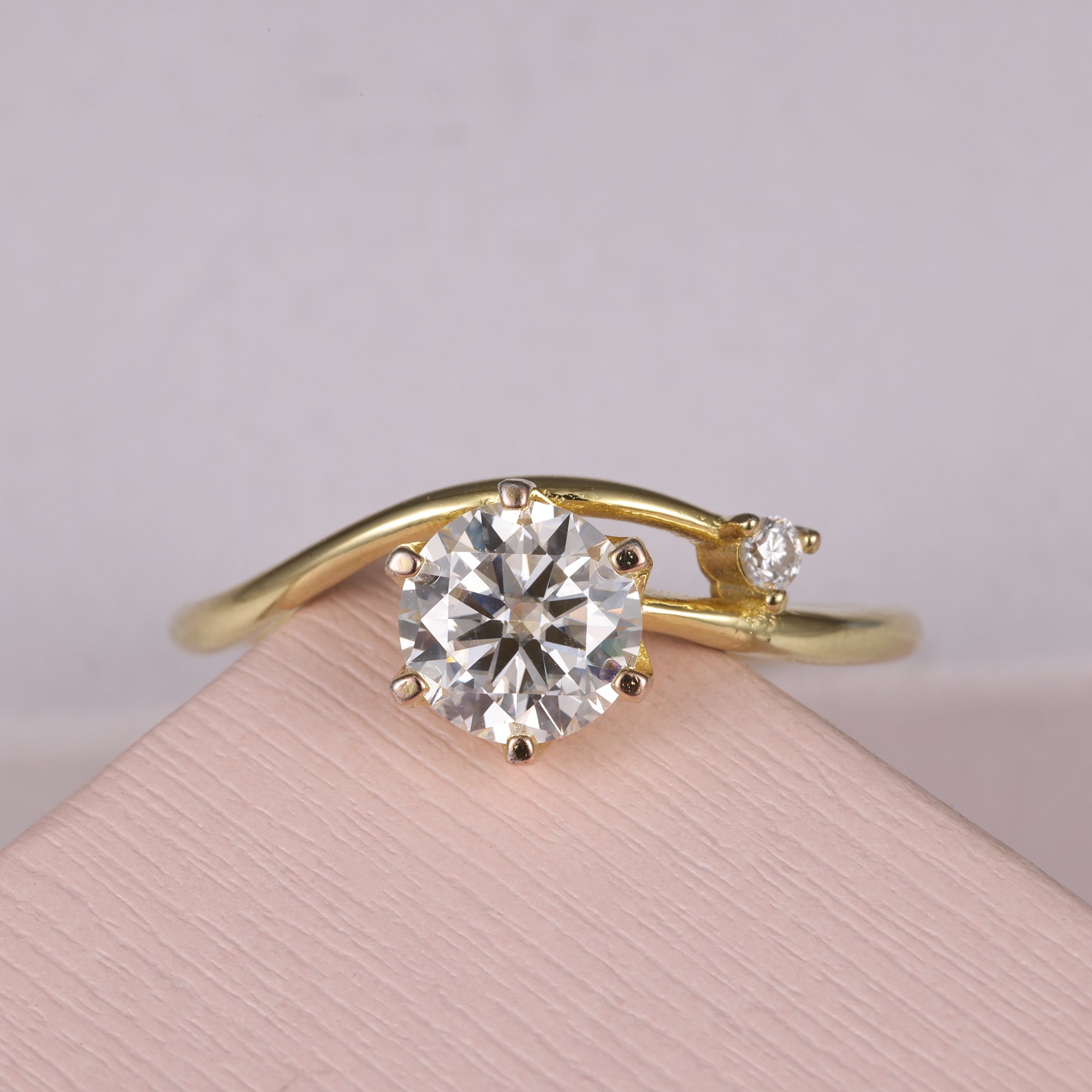 1 CT Round Cut Minimalist engagement rings Moissanite Promise Ring Simple Inspired Cloud Ring