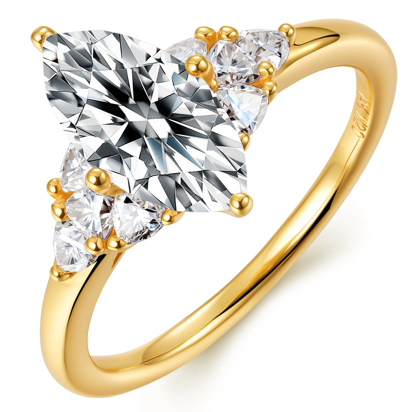 Marquise Cut Moissanite Engagement Wedding Ring April Birthstone Valentines Mother's Day Anniversary Gift for Her