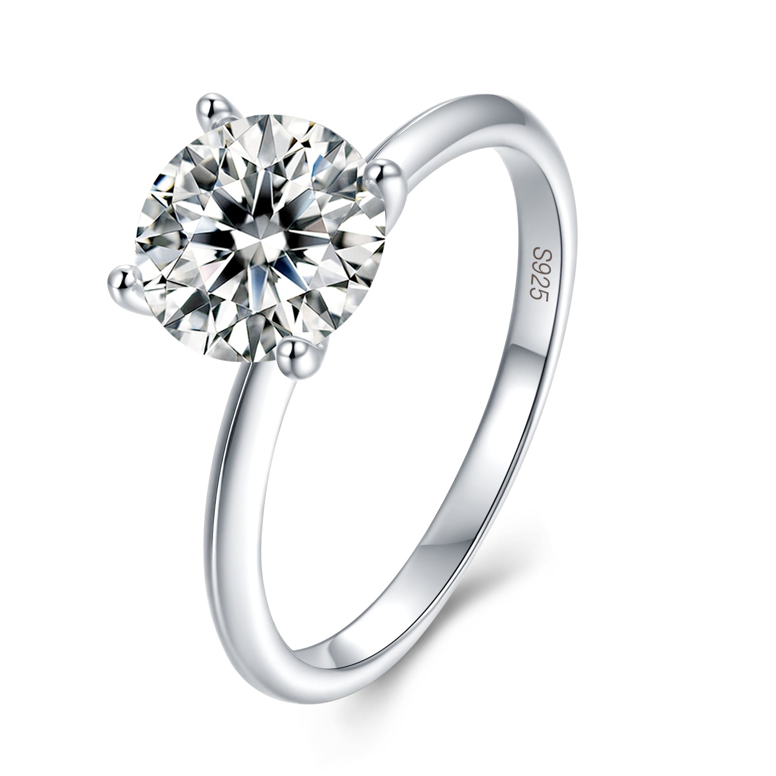 Round Cut Moissanite Engagement Ring