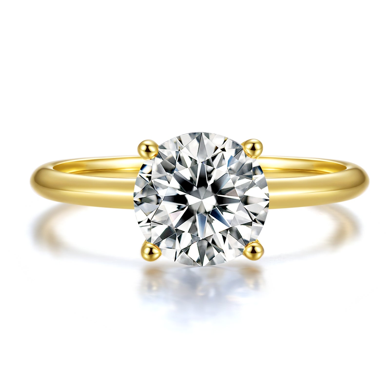 Round Cut Moissanite Engagement Ring