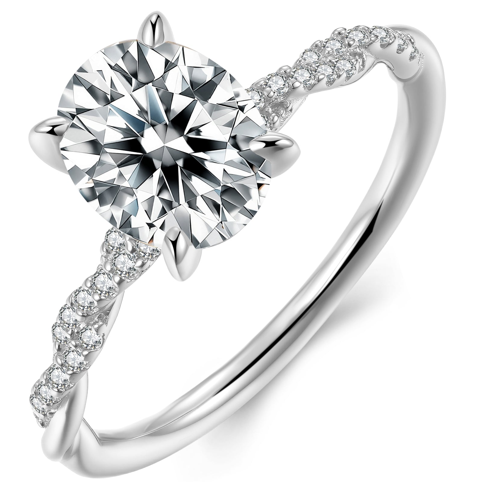 6*8/7*9mm Oval Cut Moissanite Engagement Wedding Promise Proposal Ring for Women 925 Sterling Silver Plated White Gold Wedding April Birthstone Valentine's Day Gift for Her