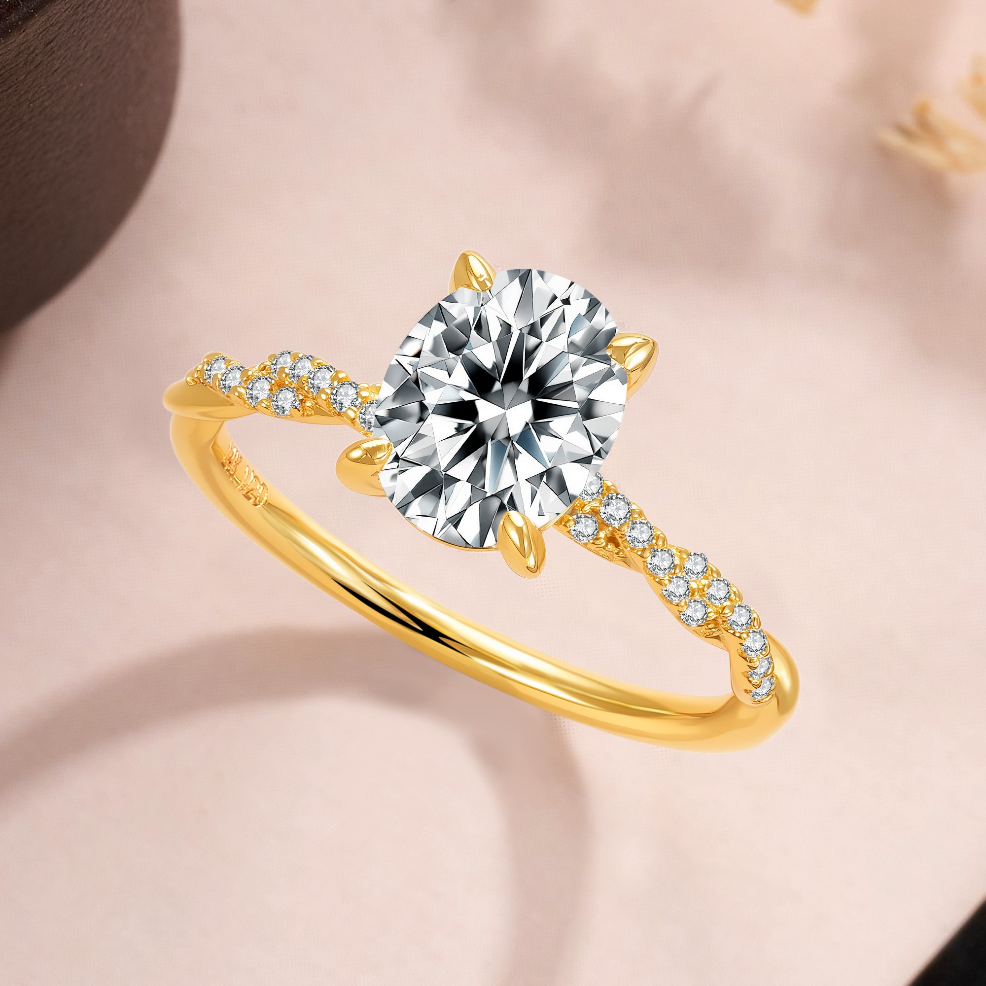 6*8/7*9mm Oval Cut Moissanite Engagement Wedding Promise Proposal Ring April Birthstone Christmas Gift for Her