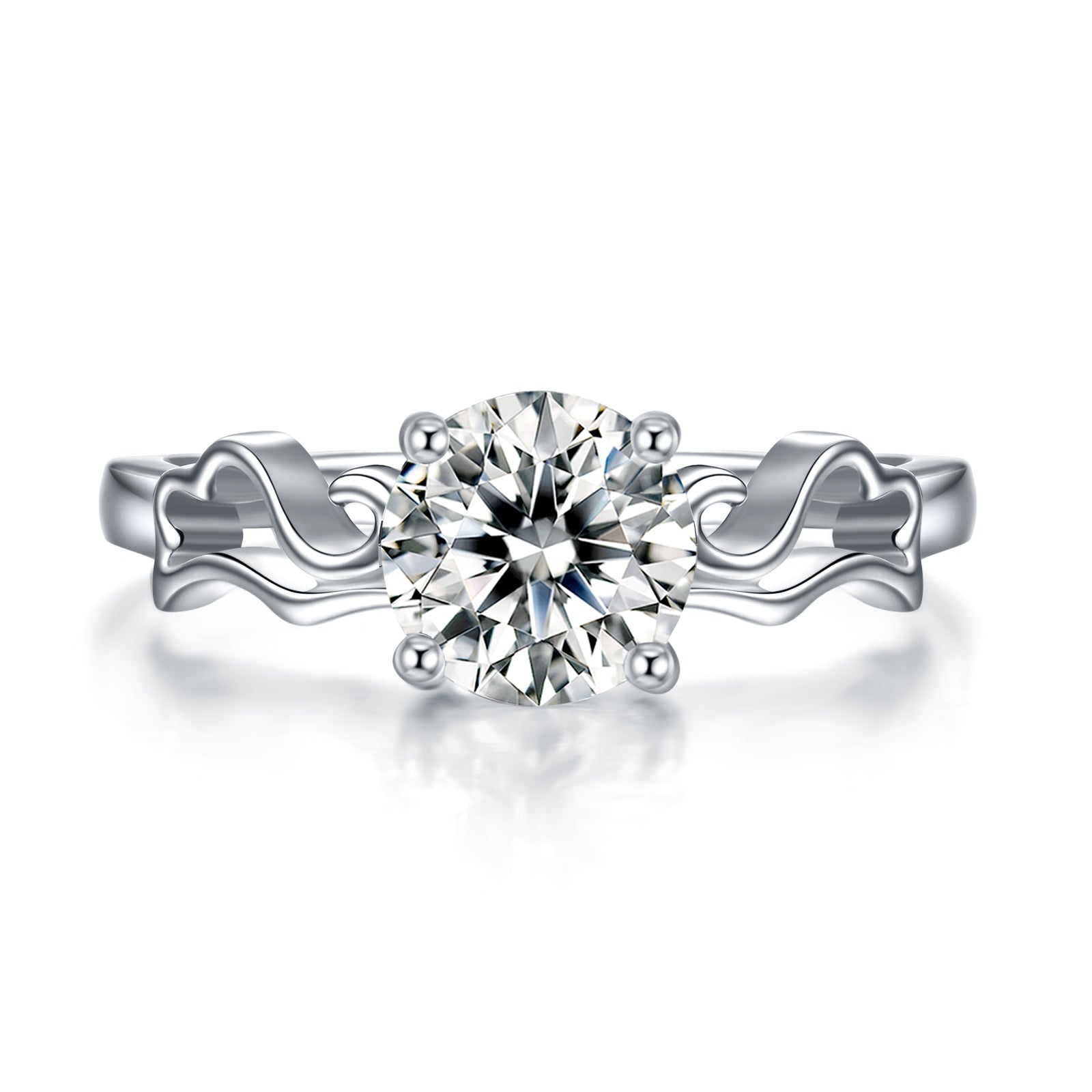 Round Cut Moissanite Engagement Ring