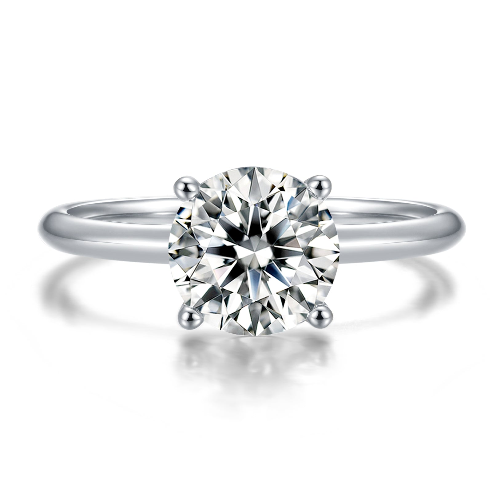 Round Cut Moissanite Engagement Ring