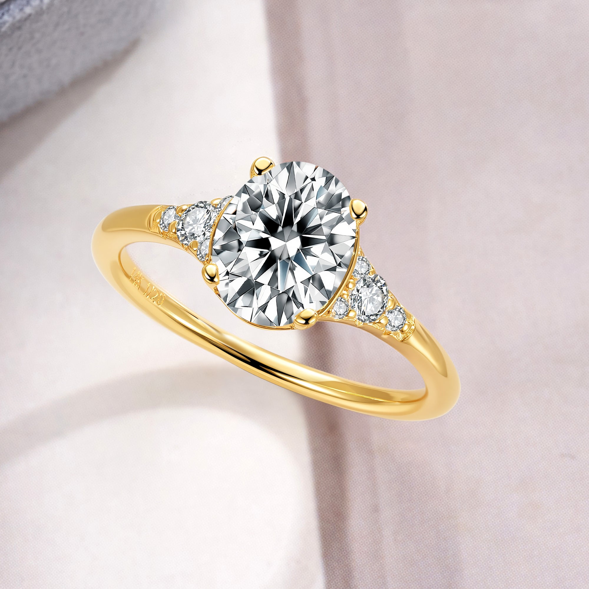 Moissanite Engagement Ring for Women Oval Cut Wedding Promise Ring April Birthstone Anniversary Christmas Gift for Her