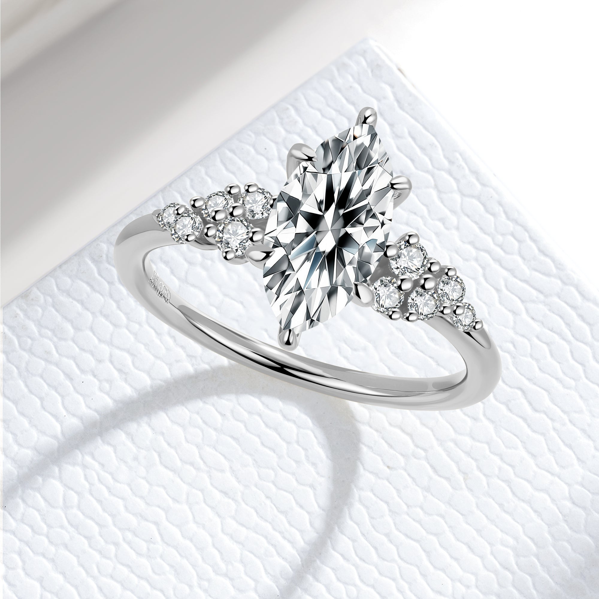 Marquise Cut Moissanite Engagement Ring for Women April Birthstone Valentines Anniversary Christmas Gift for Her