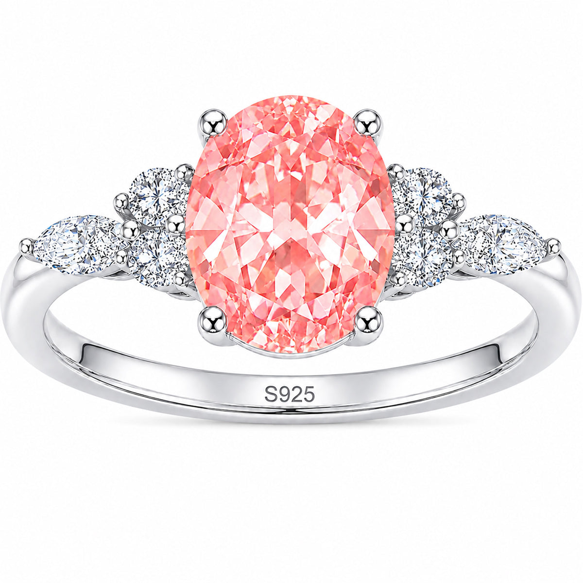 1.5CT Oval Cut Padparadscha Engagement Ring Anniversary Gift for Her