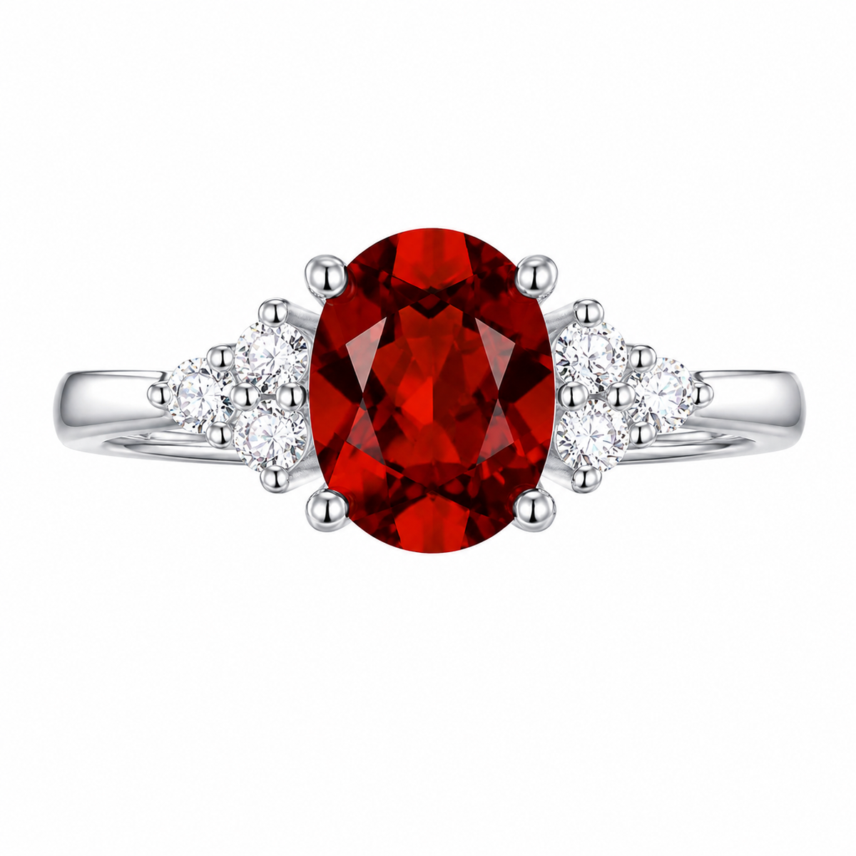 Oval Cut Garnet Engagement Ring January Birthstone Anniversary Gift for Her