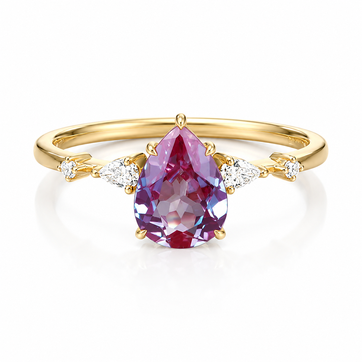 Vintage Pear Cut Alexandrite Promise Color Changing Gemstone Ring Anniversary Gift for her