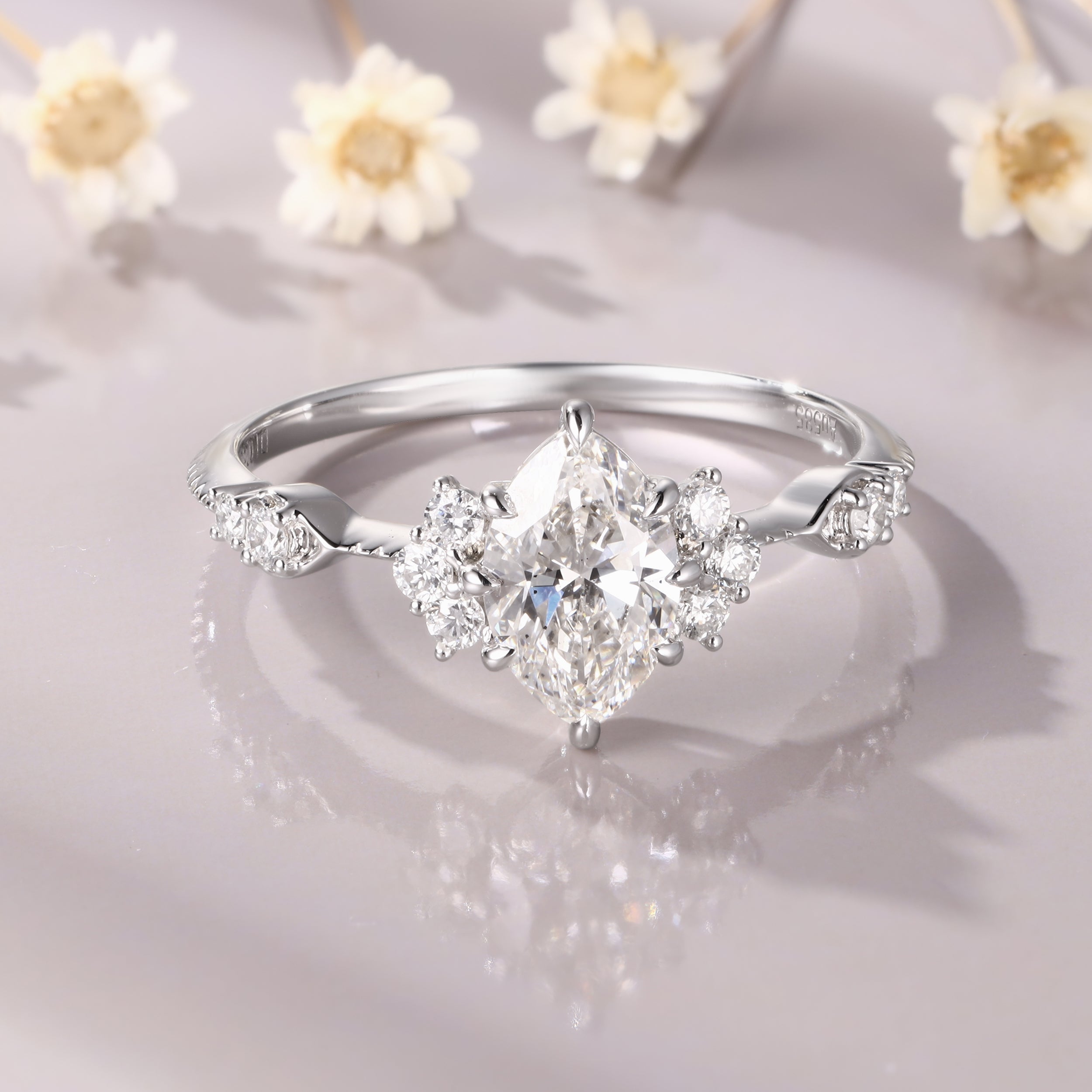 Marquise Cut Moissanite Ring