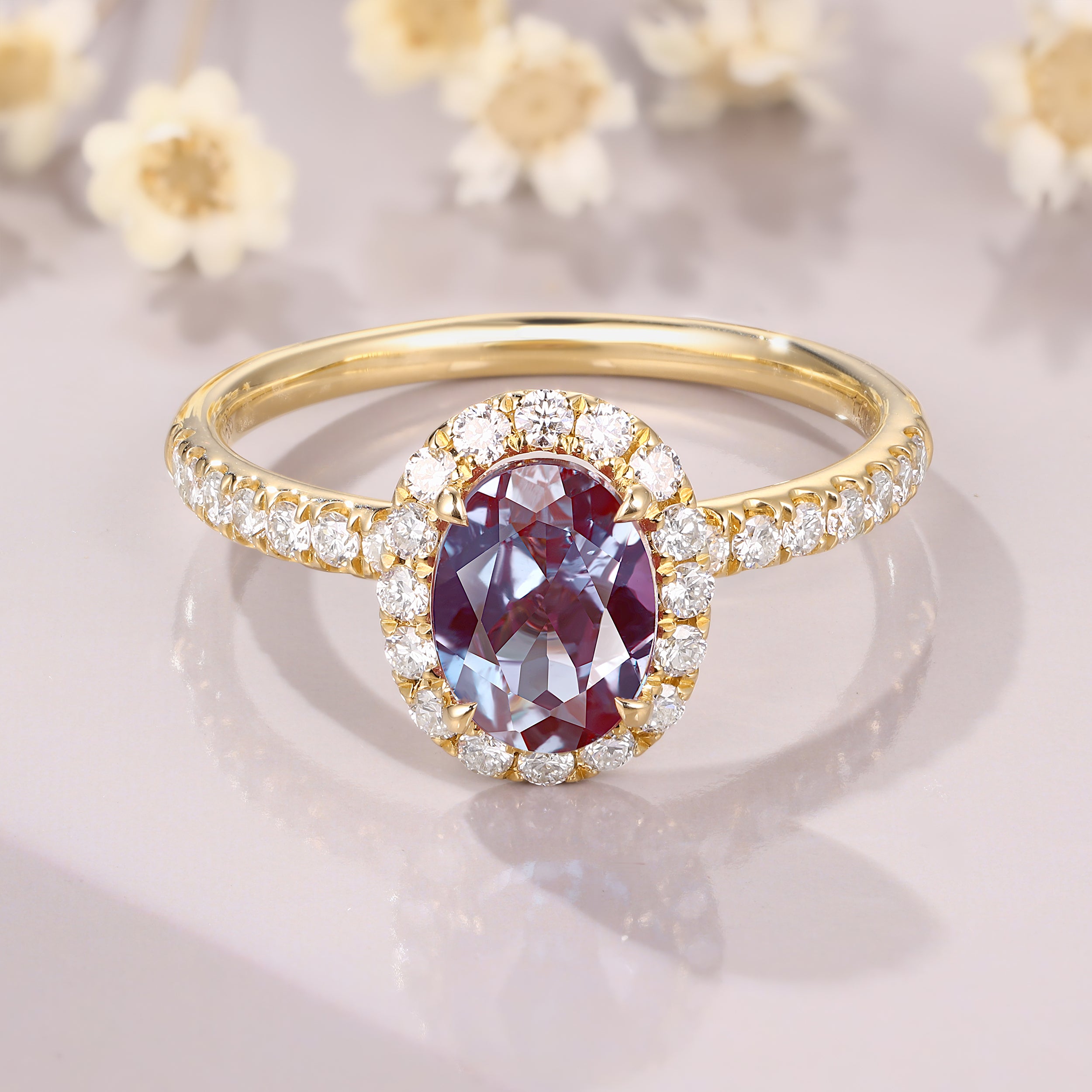 Oval Cut Alexandrite Ring