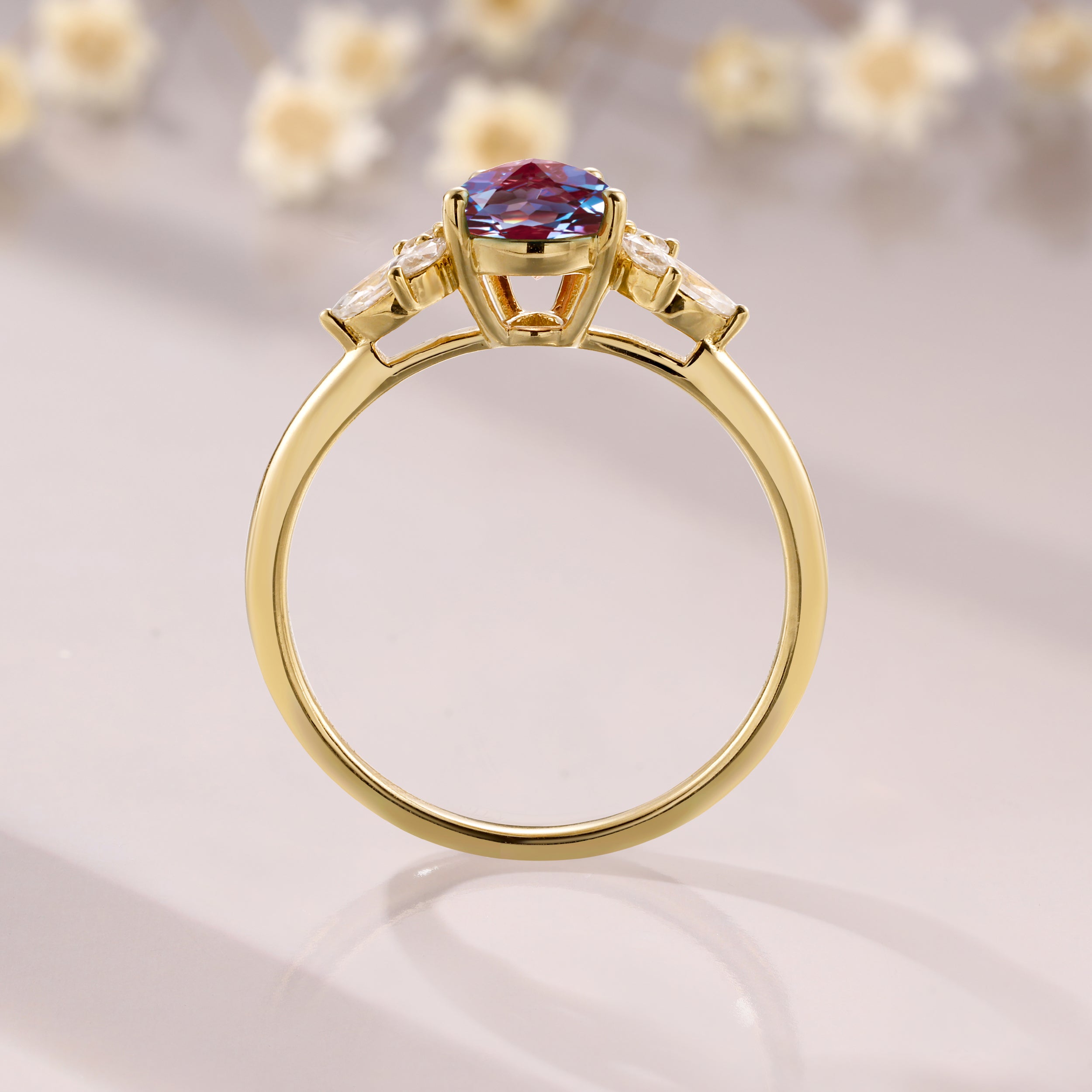 Pear Cut Alexandrite Ring