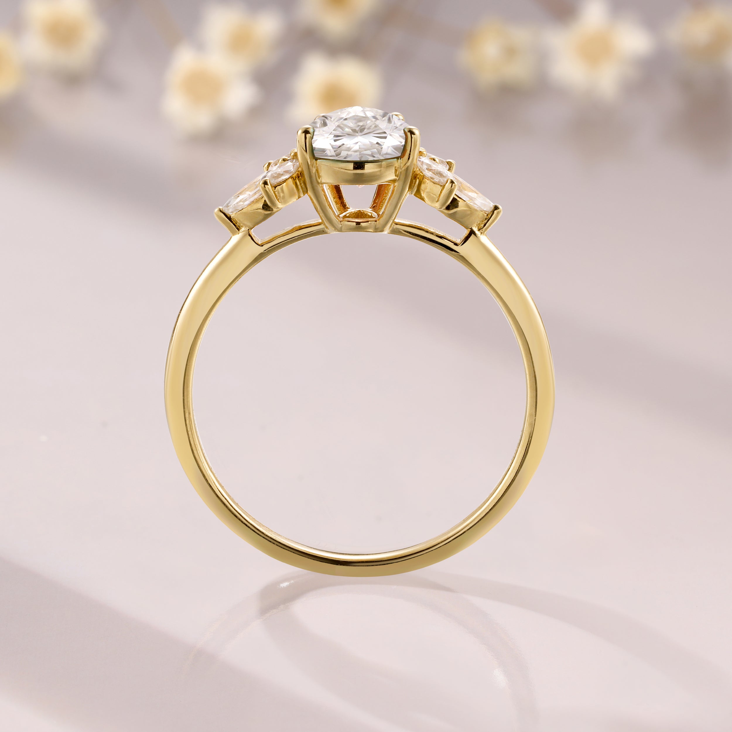 Pear Cut Moissanite Ring