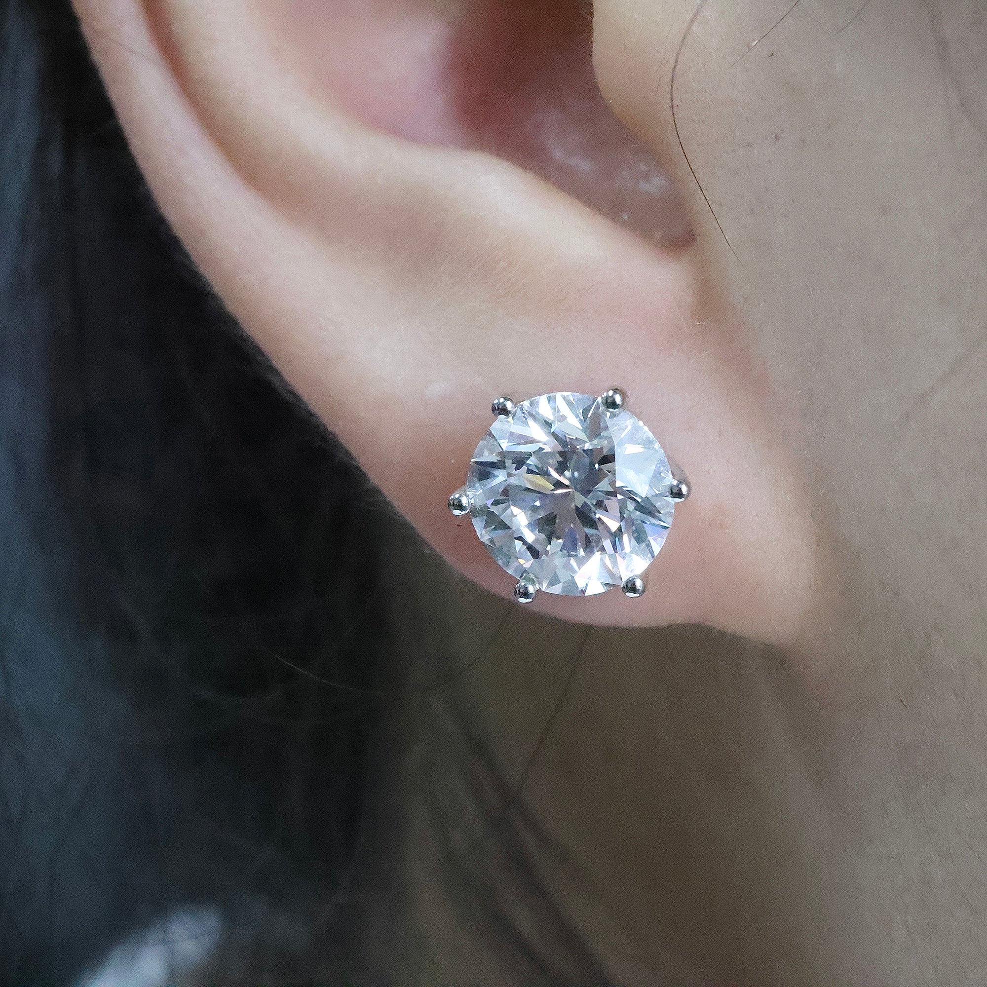 1CT/2CT/3CT Nature Inspired Round Cut Lab Grown Diamond Earrings Wedding Gift
