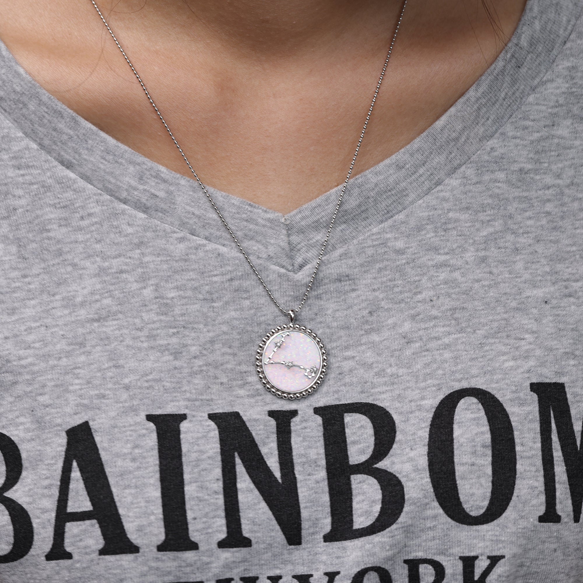 925 Sliver Pisces Muse Constellation Necklace Birth Gift For Him/Her