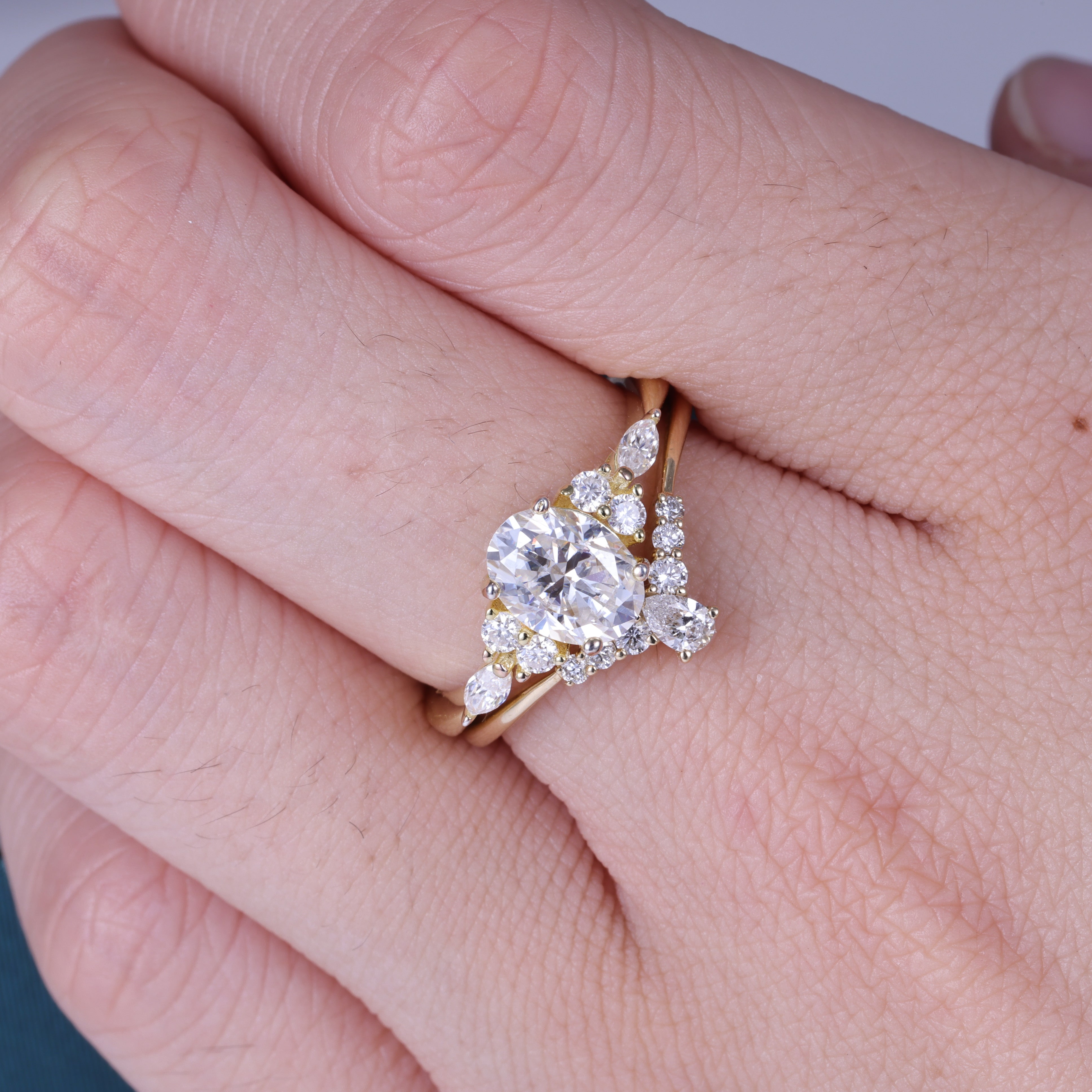 1.2 Carat Lab Diamond Wedding Yellow Gold Band Ring For Her