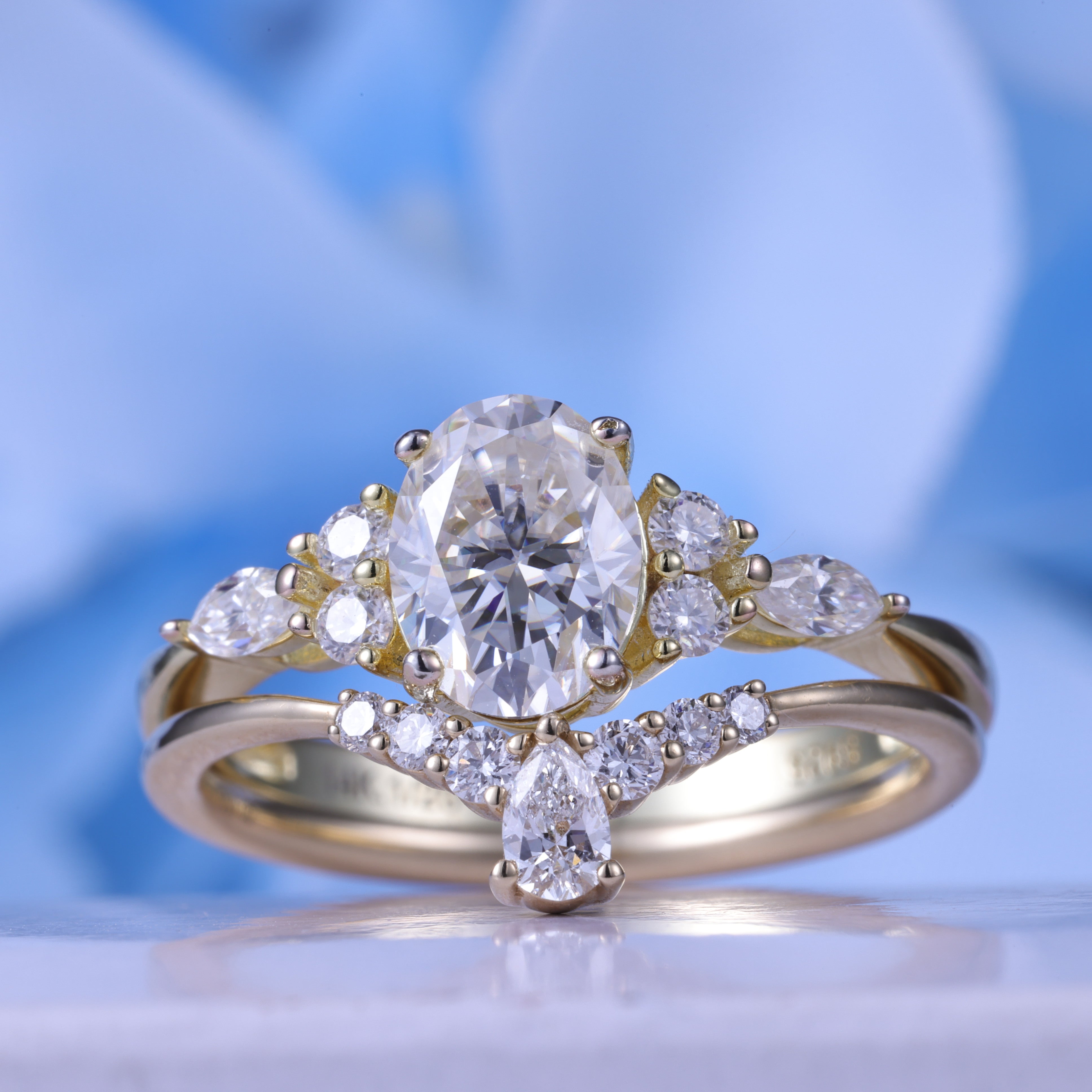 1.2 Carat Lab Diamond Wedding Yellow Gold Band Ring For Her