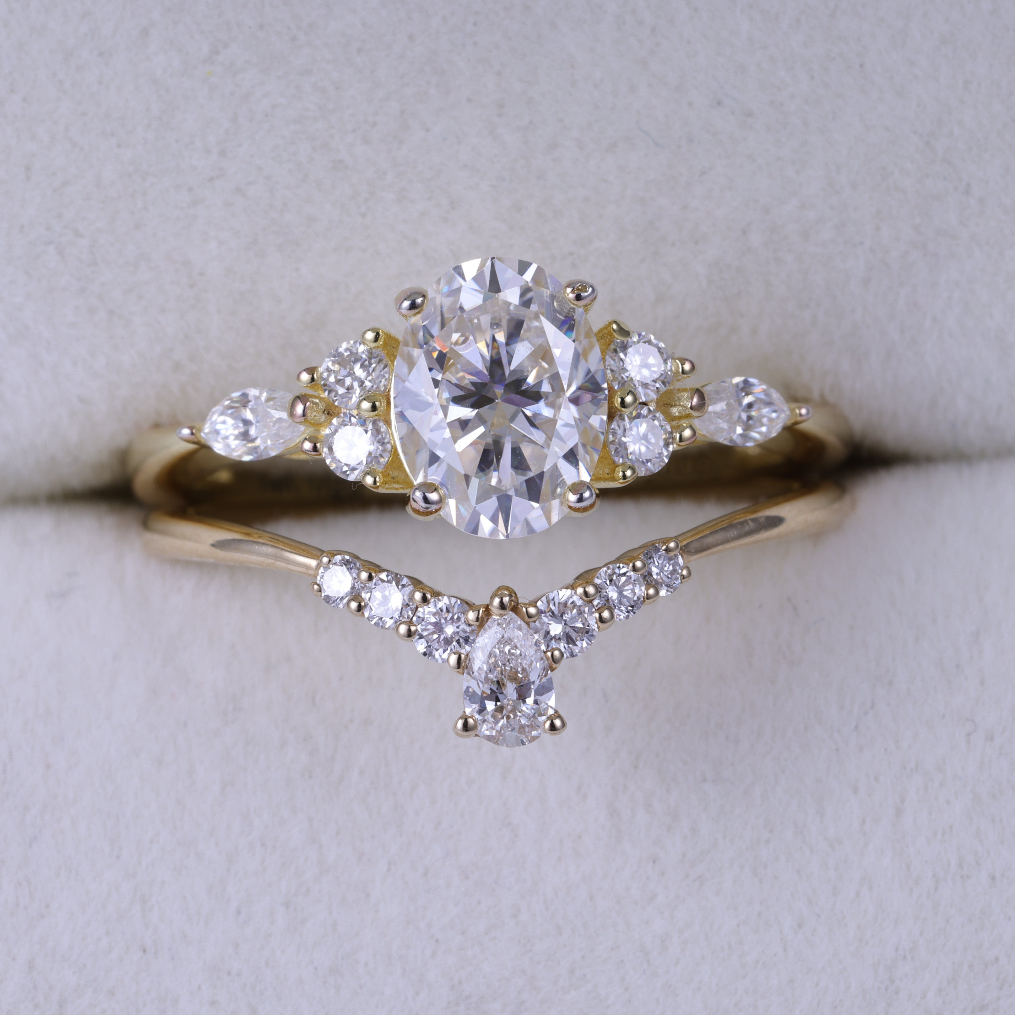 1.2 Carat Lab Diamond Wedding Yellow Gold Band Ring For Her