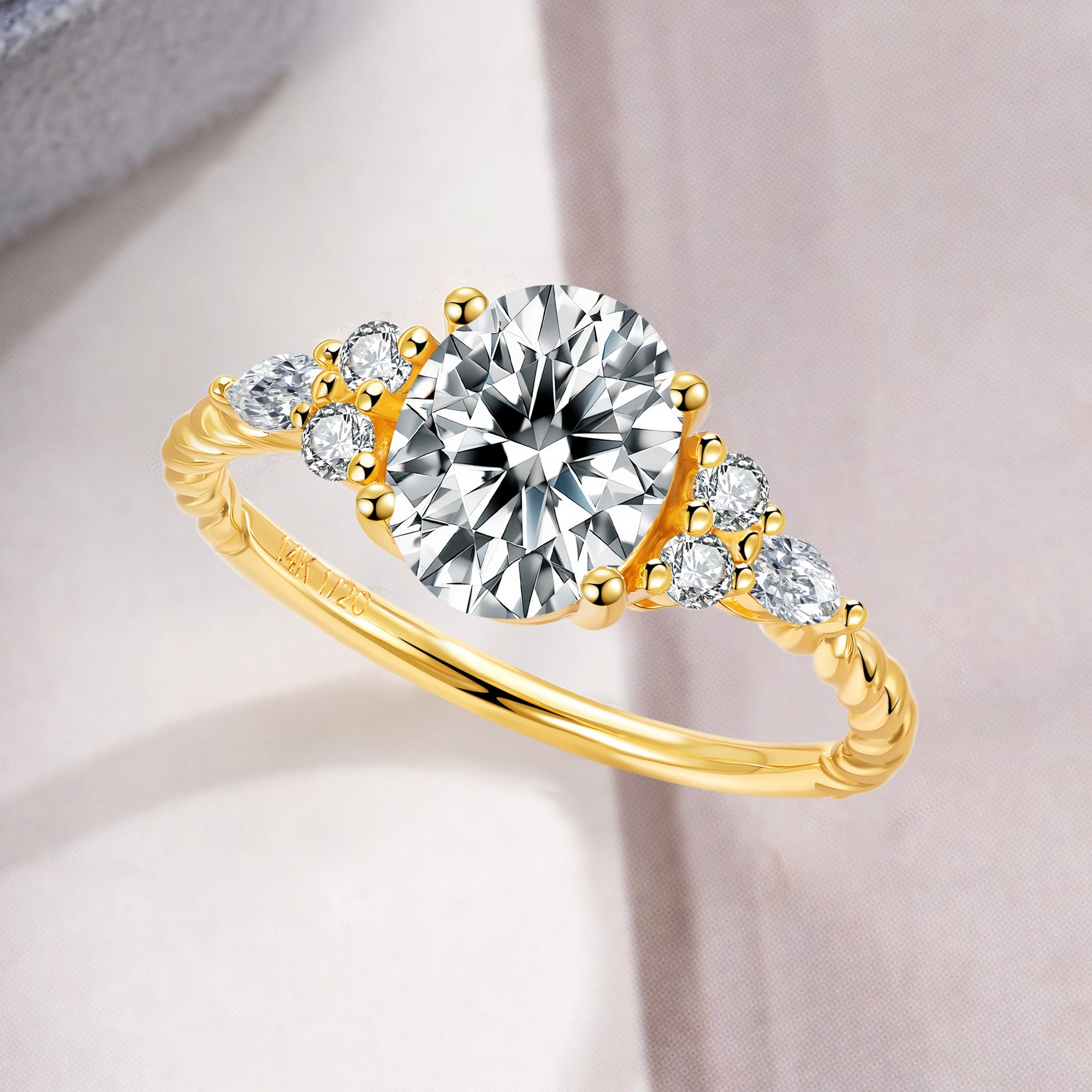 Oval Cut Moissanite Engagement Ring April Birthstone Anniversary Christmas Gifts for Her