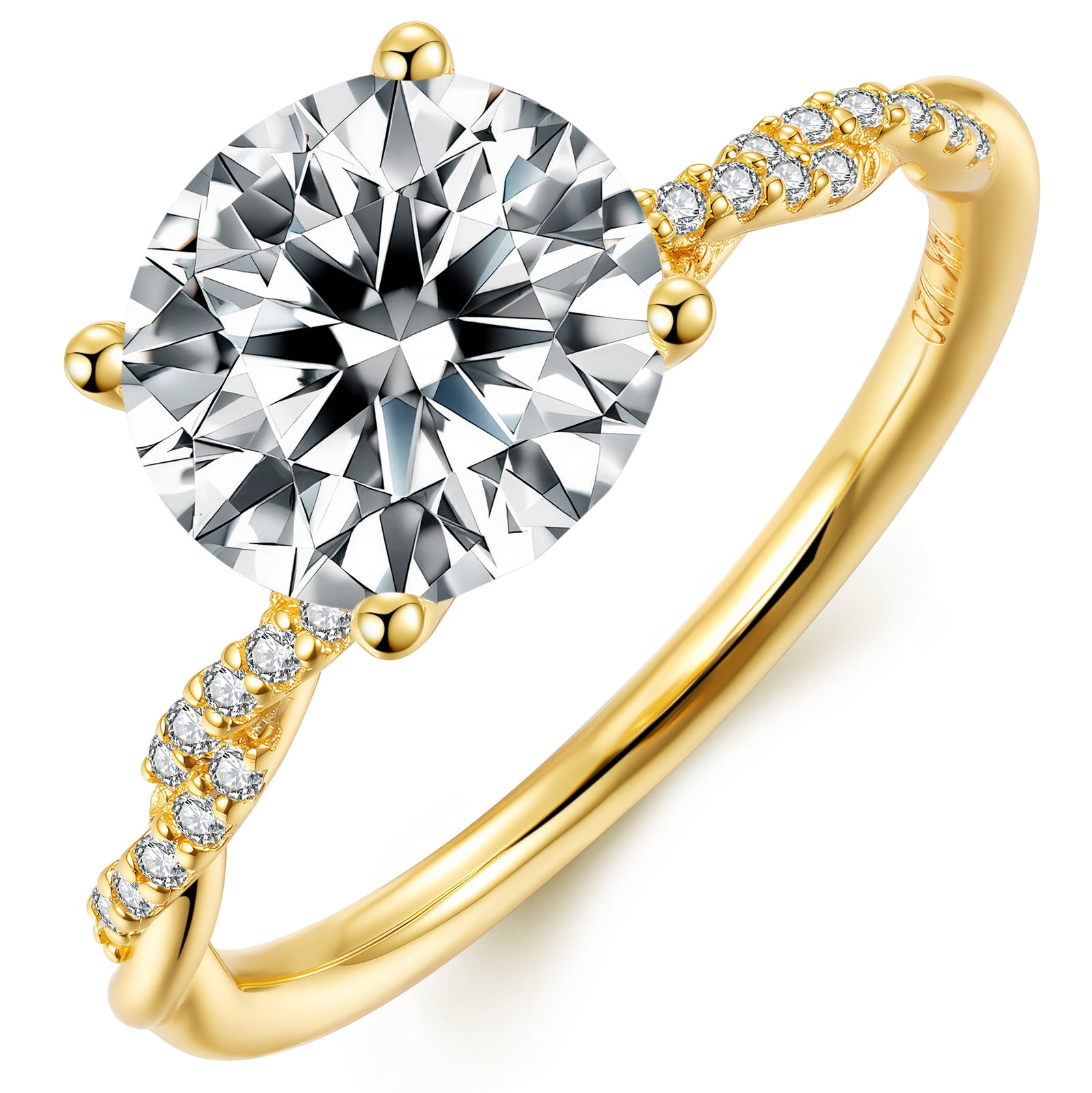 1/2/3CT Round Cut Moissanite Engagement Ring for Women Promise Wedding Rings Anniversary Gift