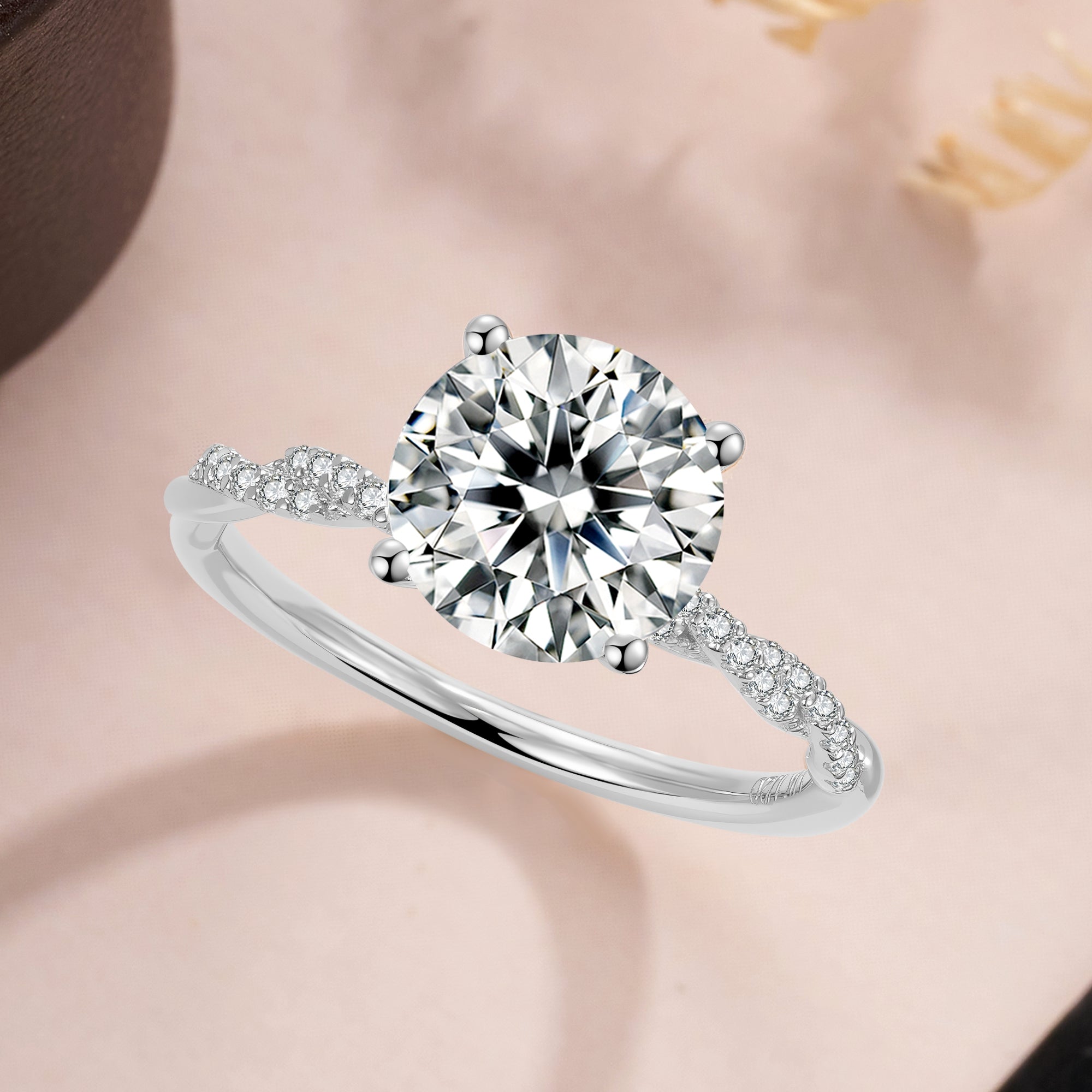 1/2/3CT Round Cut Statement Ring for Women 925 Sterling Silver Plated White Gold April Birthstone Anniversary Christmas Gift