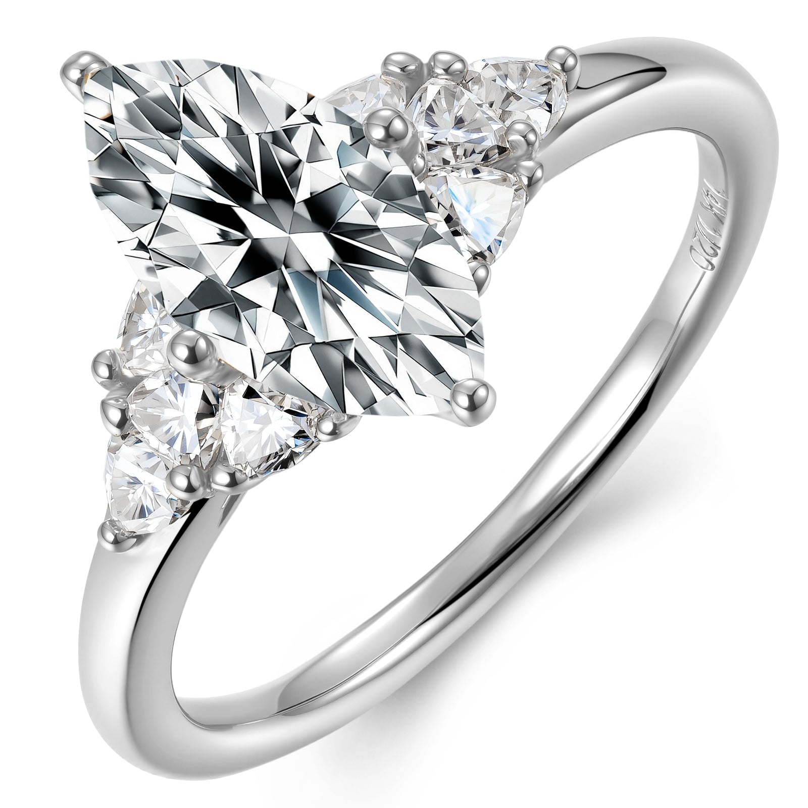 Marquise Cut Moissanite Engagement Ring 925 Sterling Silver Plated White Gold Wedding Promise Ring Mother's Day Christmas Gift for Her