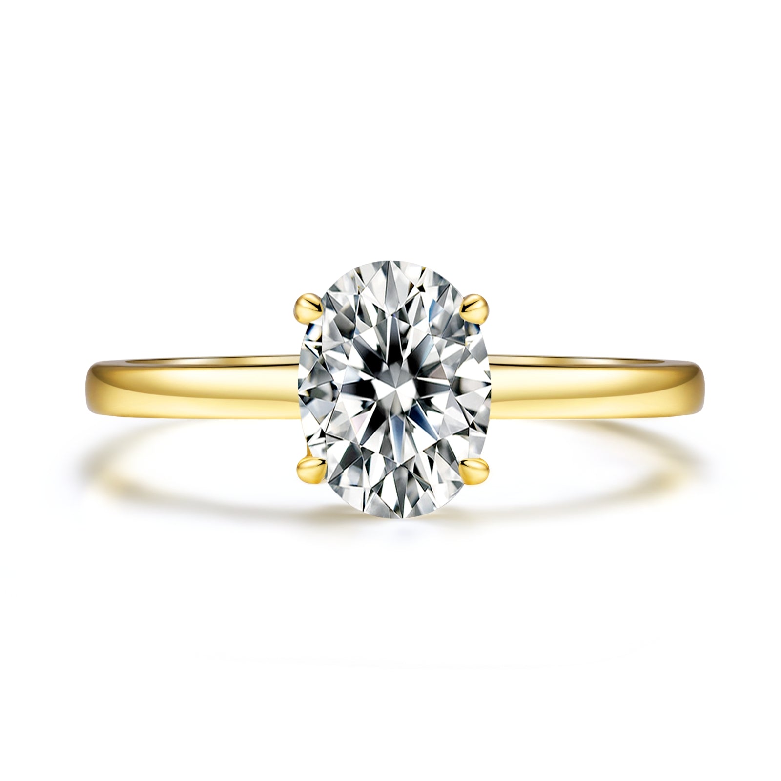 1.5Carat Oval Cut  Lab Grow Diamond Engagement Gold Ring Diamond Solitare