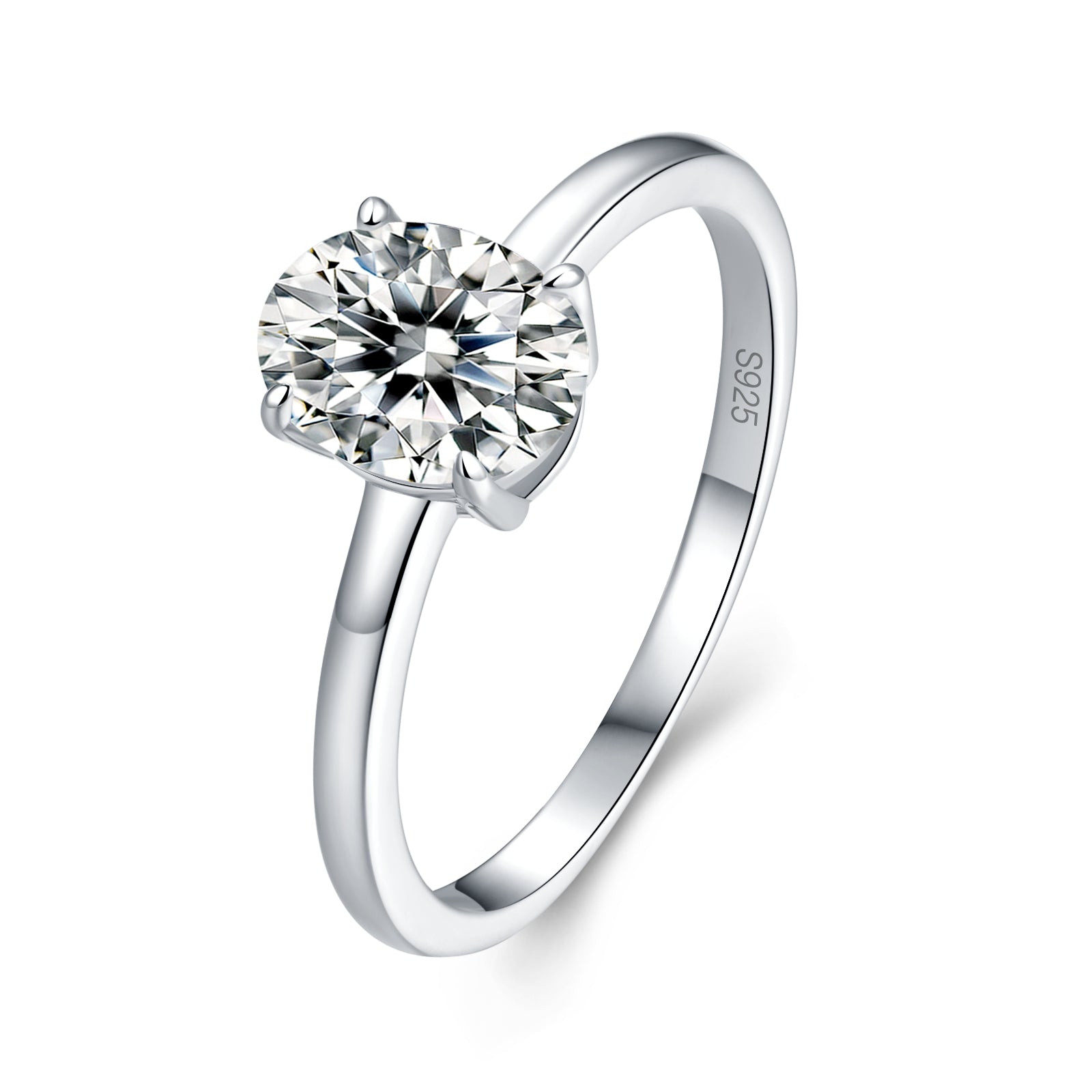 1.5Carat Oval Cut  Mossanite Engagement Ring Diamond Solitare