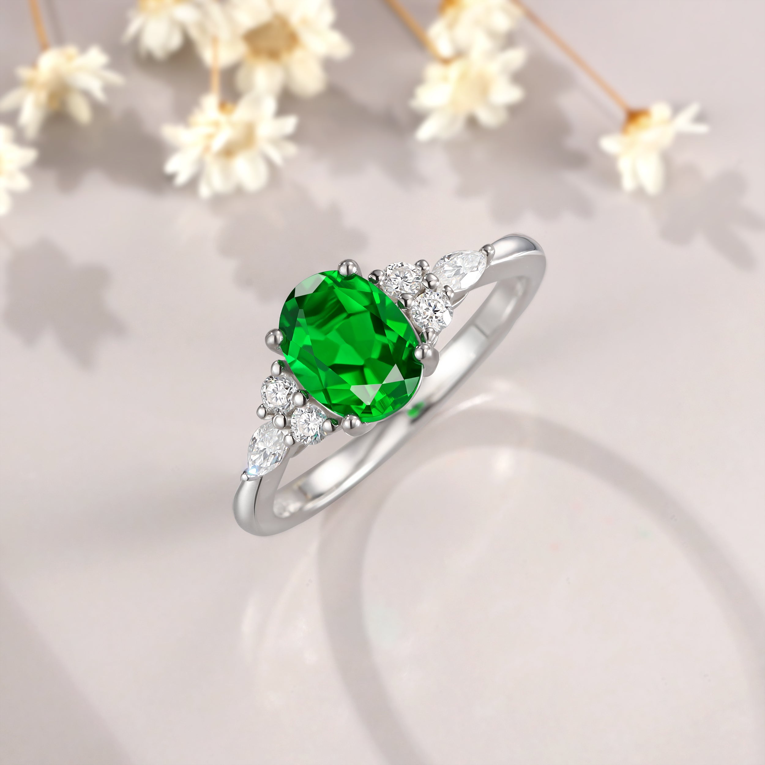 1.5CT Oval Cut Moissanite Lab Taurus Ring Anniversary Gift for Her