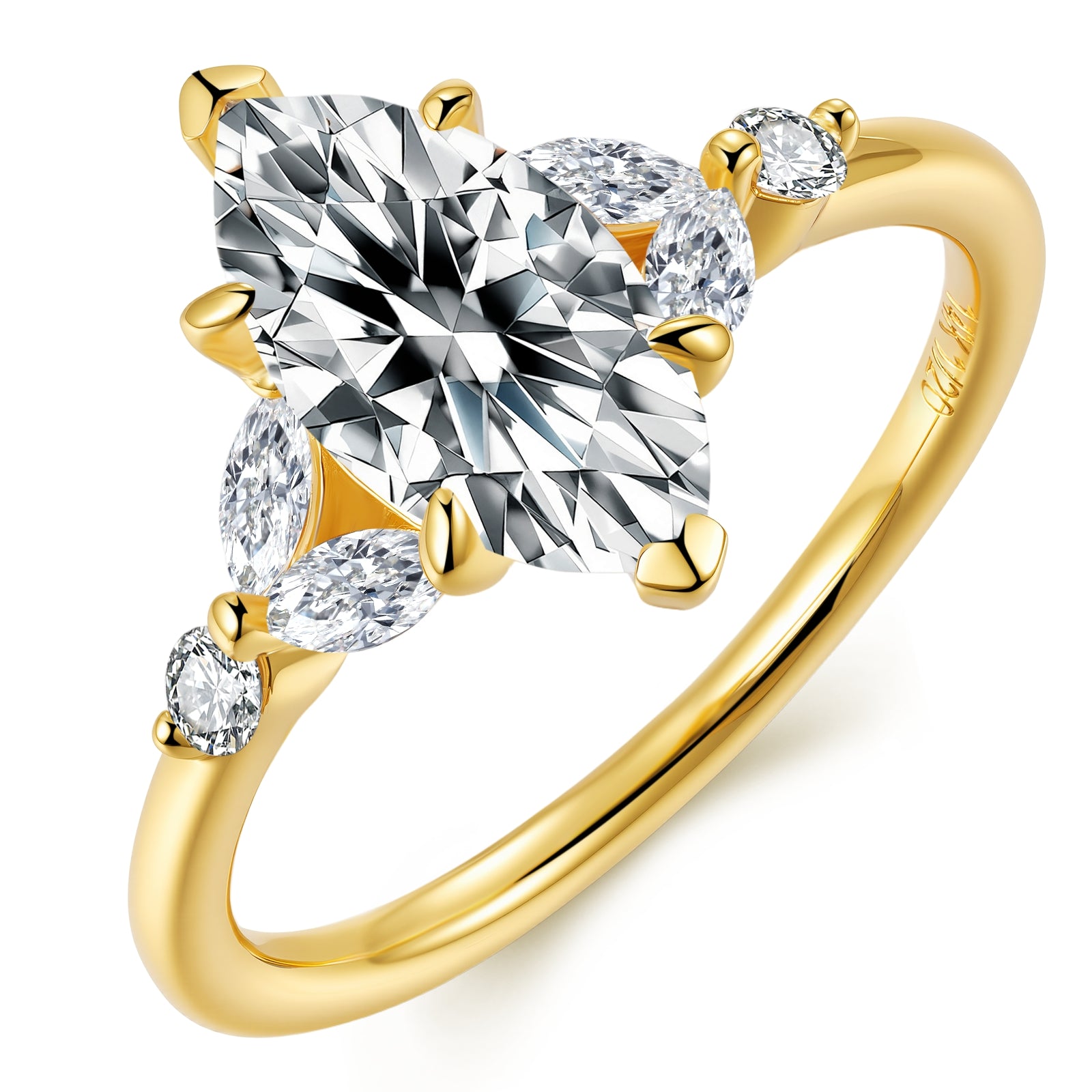 5*10/6*12 mm Marquise Cut Moissanite Engagement Ring for Women Wedding Promise Proposal Ring April Birthstone Valentines Christmas Gift for Her