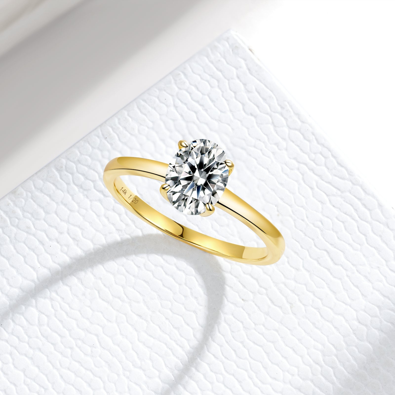 1.5Carat Oval Cut  Mossanite Engagement Gold Ring Diamond Solitare