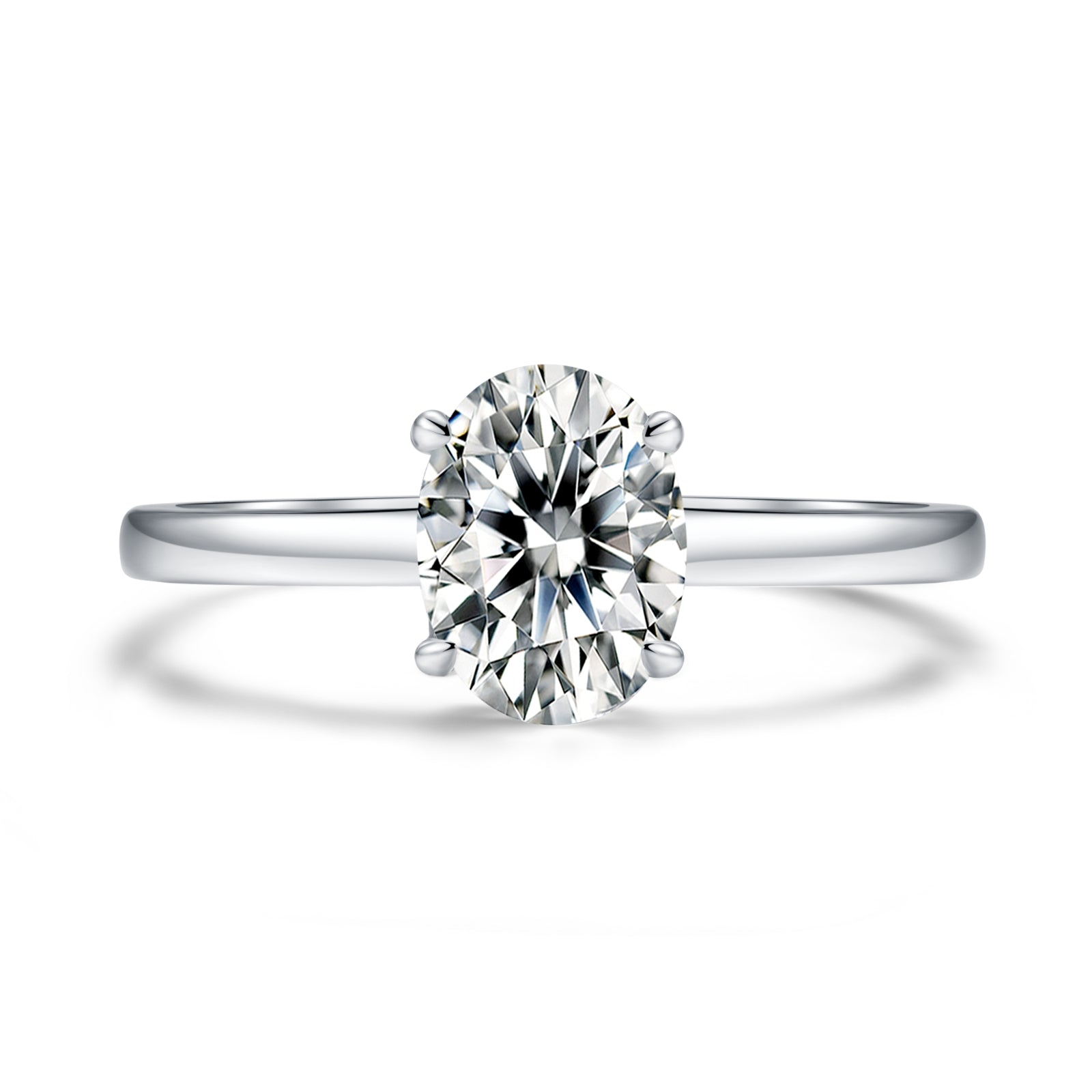 1.5Carat Oval Cut  Mossanite Engagement Ring Diamond Solitare