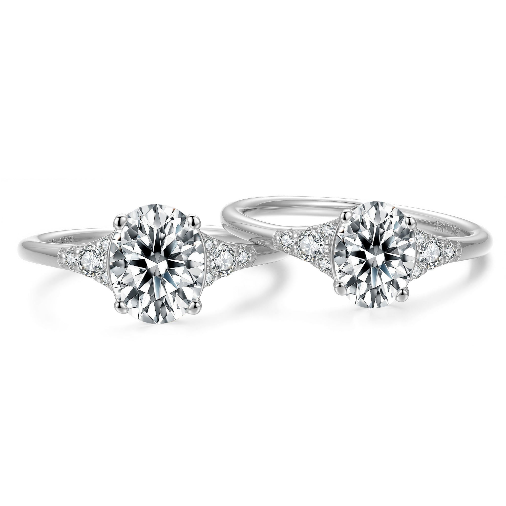 Moissanite Engagement Ring for Women Oval Cut 925 Sterling Silver Plated White Gold April Birthstone Anniversary Christmas Gift for Her