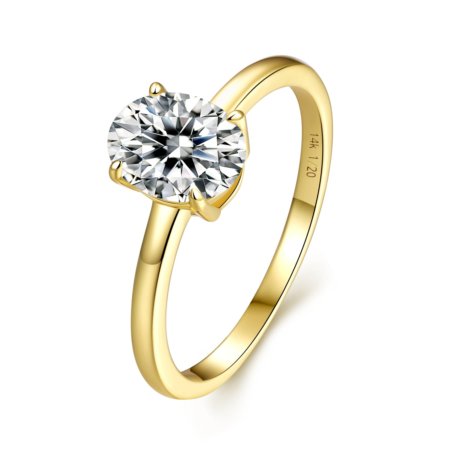 1.5Carat Oval Cut  Lab Grow Diamond Engagement Gold Ring Diamond Solitare