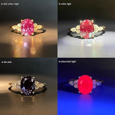 Oval Cut Alexandrite Color Changing Stone June Birthstone Promise Ring for Anniversary Gift