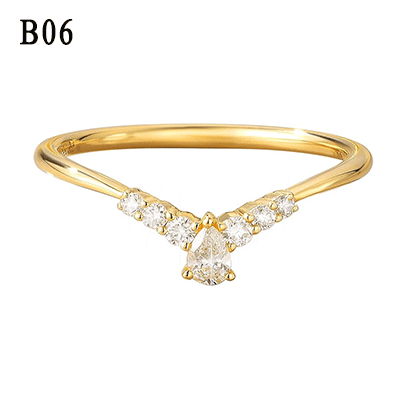 14K Gold Curved Shaped Stacking Moissanite Wedding Bands
