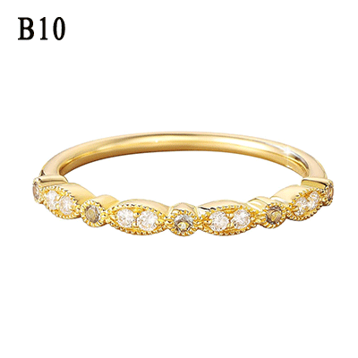 10K Straight Wedding Band Stacking Moissanite Ring