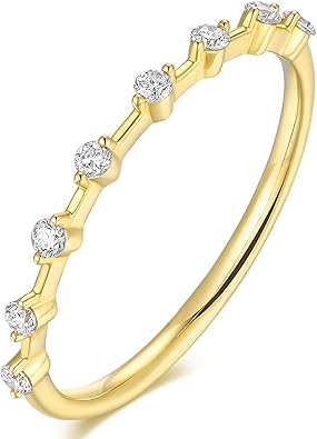 Fashion Simple Stacking Ring Straight Shaped With Yellow Gold