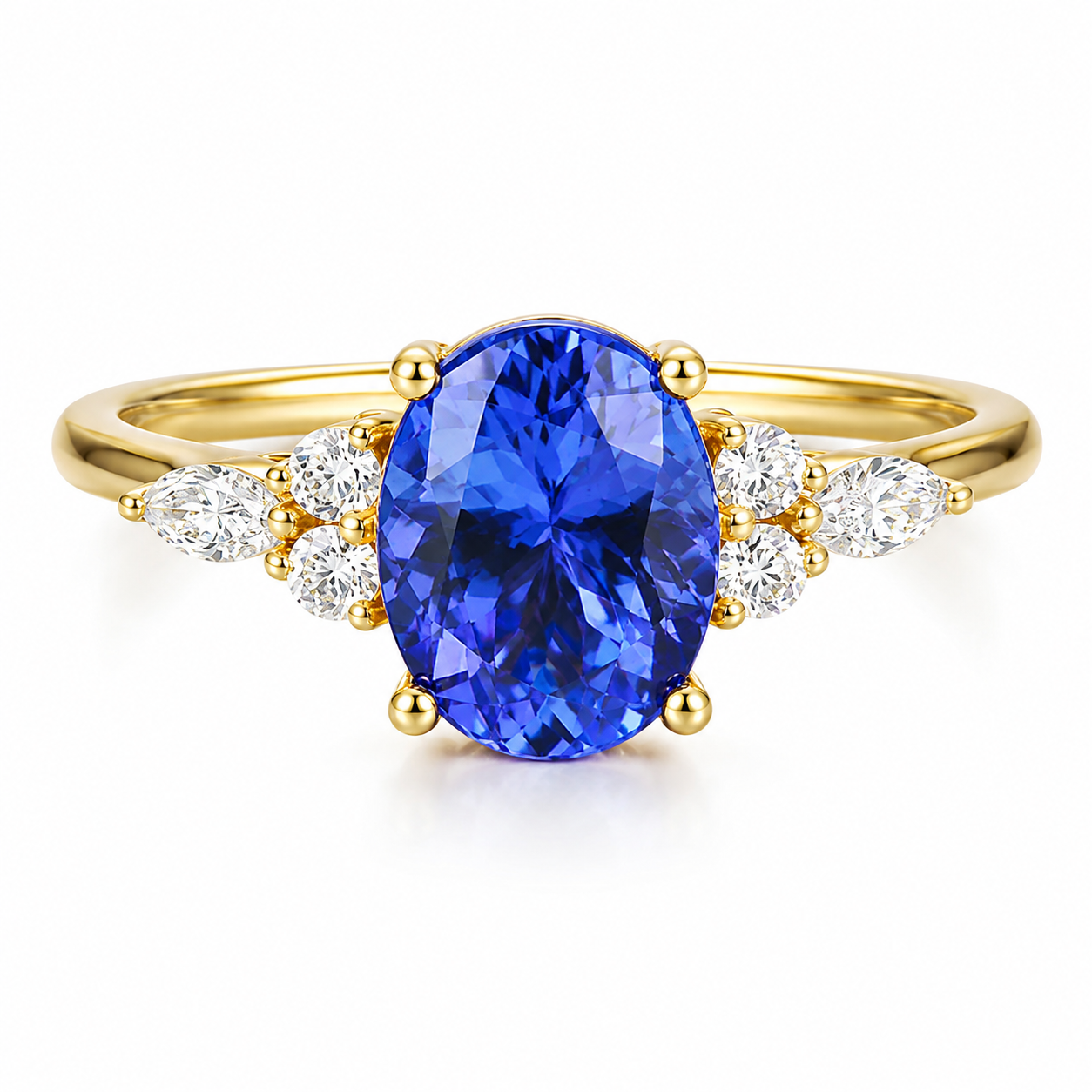 Oval Cut Tanzanite Engagement Ring December Birthstone Anniversary Gift for Her