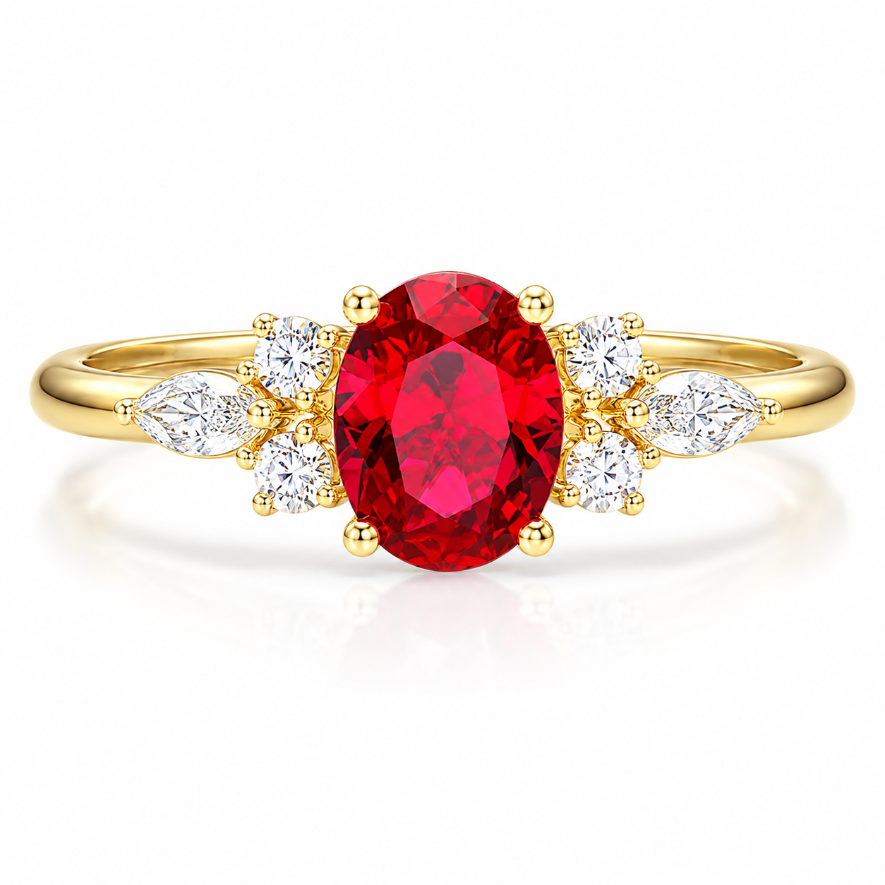 Oval Cut Ruby Engagement Ring Anniversary Gift for Her