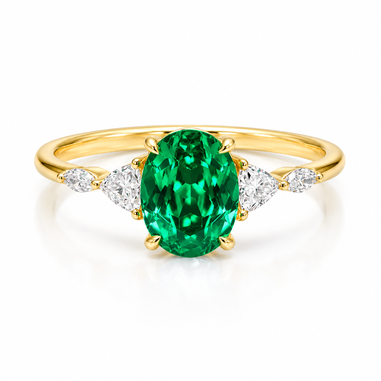Oval Cut Tsavorite Unique Promise Green Gemstone Ring Anniversary Gift for Her