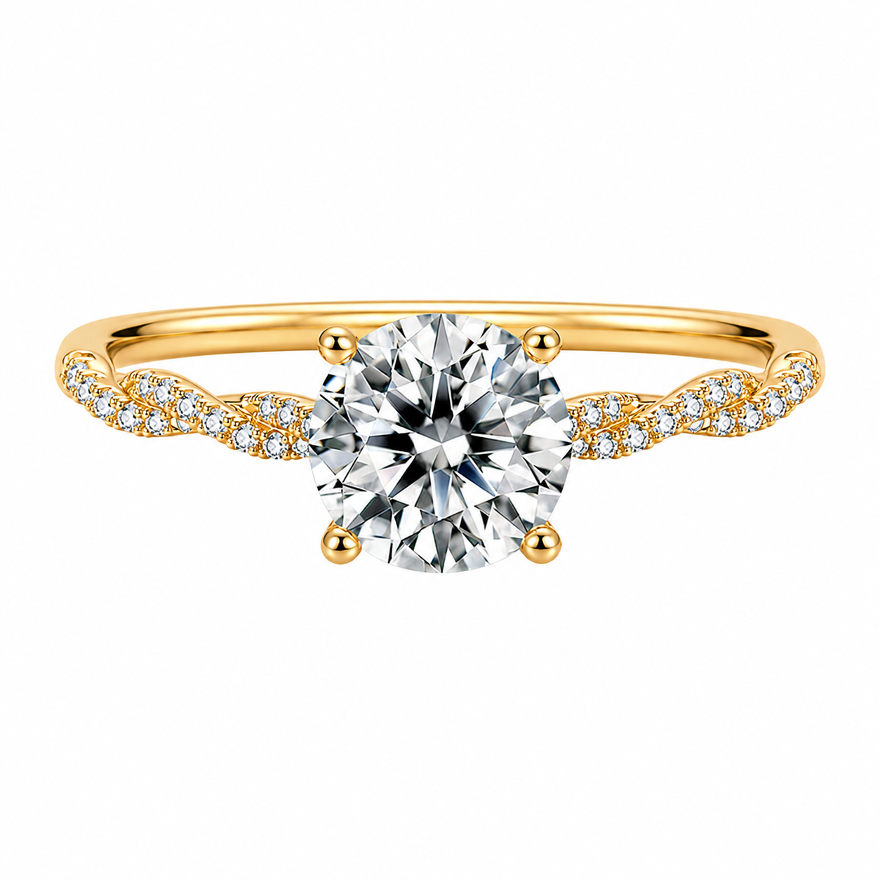 1/2/3CT Round Cut Moissanite Engagement Ring for Women Promise Wedding Rings Anniversary Gift