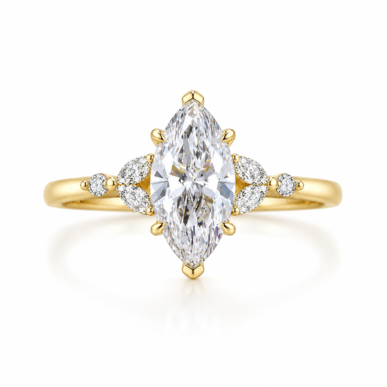 5*10/6*12 mm Marquise Cut Moissanite Engagement Ring for Women Wedding Promise Proposal Ring April Birthstone Valentines Christmas Gift for Her